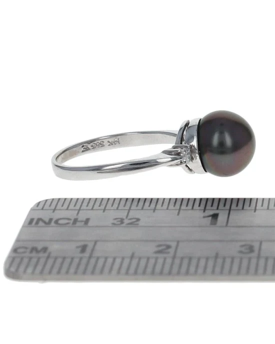 Gray Tahitian Pearl and Diamond Accent Ring - Image 3