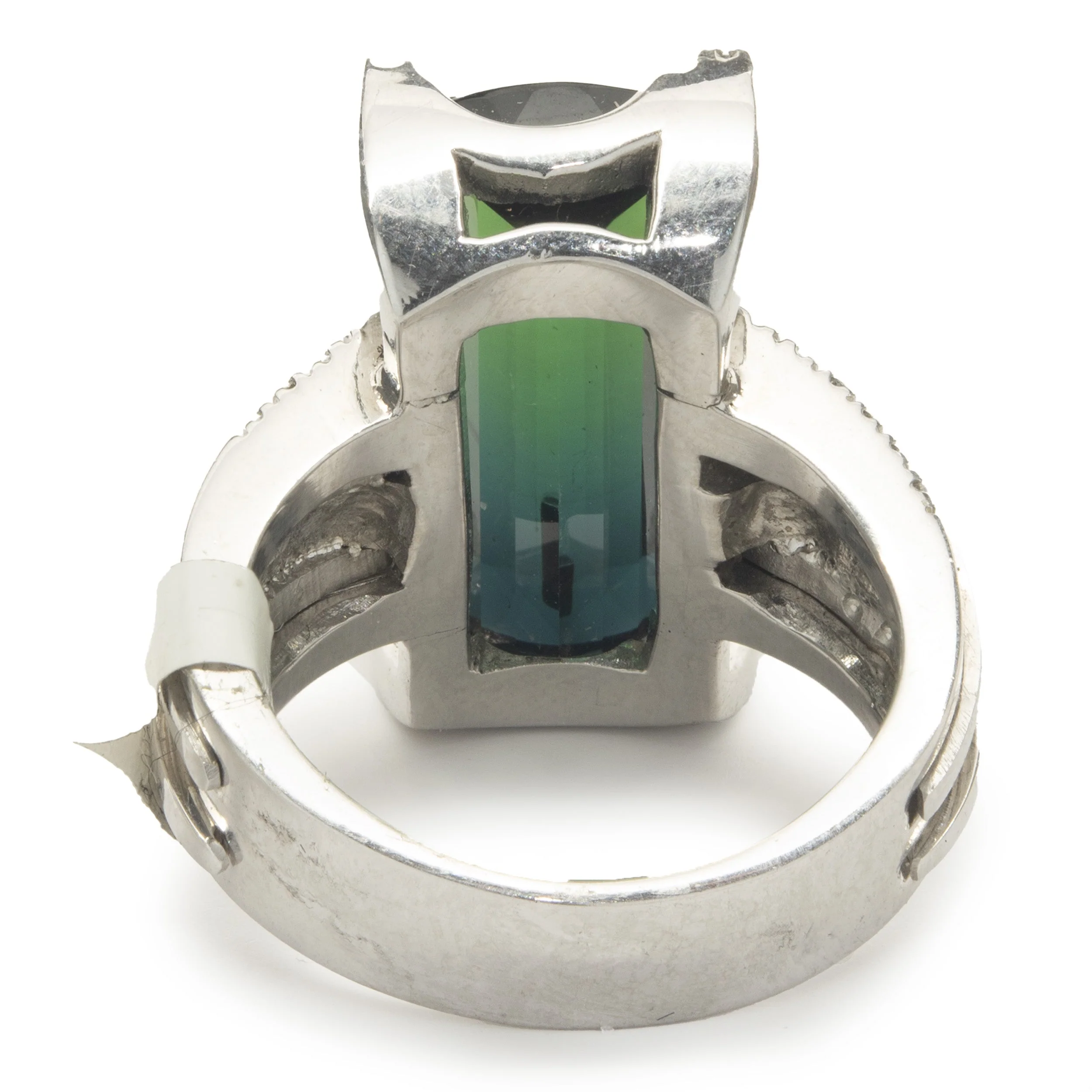 Green Tourmaline and Diamond Cocktail Ring - Image 3