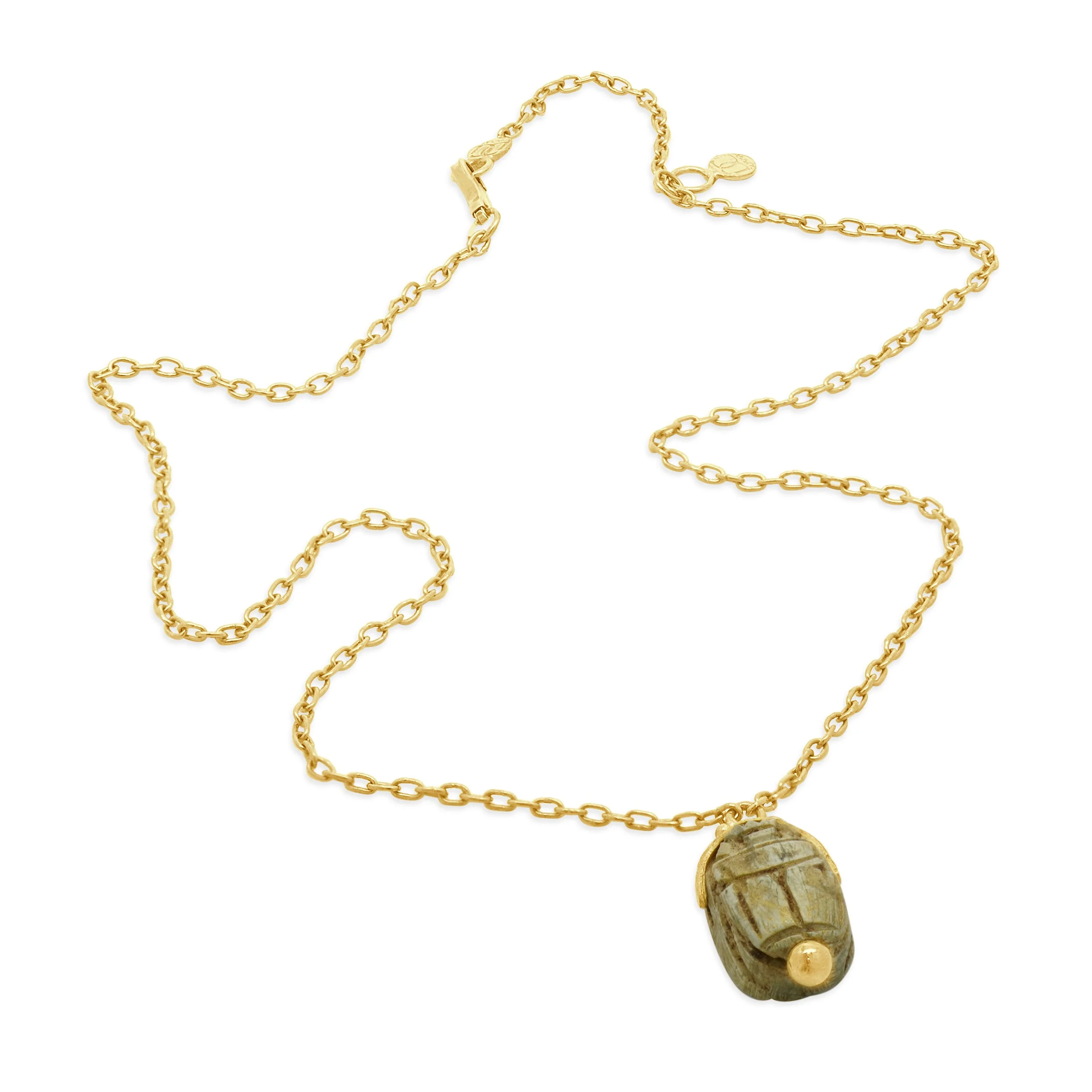 Gurhan 24 Karat Yellow Gold Scarab Egyptian Revival Necklace - Image 3