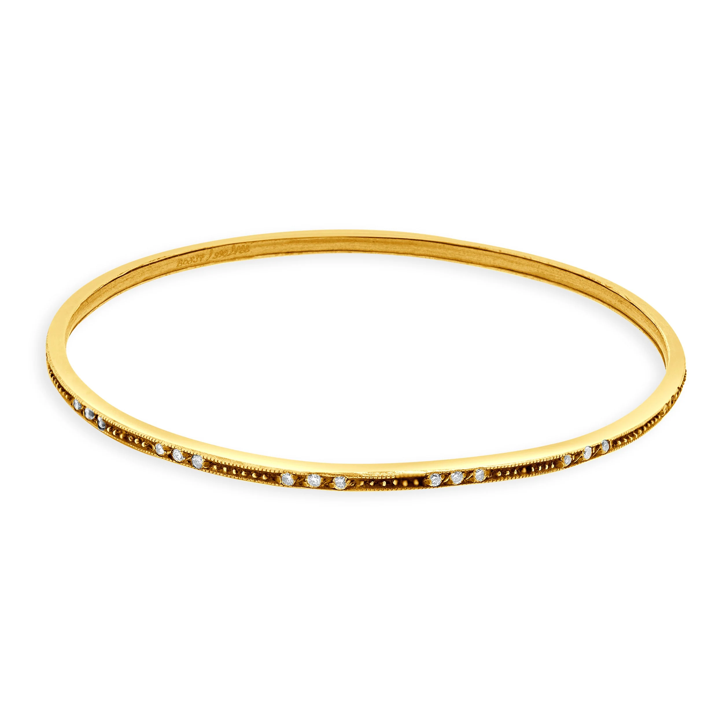 Gurhan Sterling Silver and 24 Karat Yellow Gold Diamond Station Bangle
