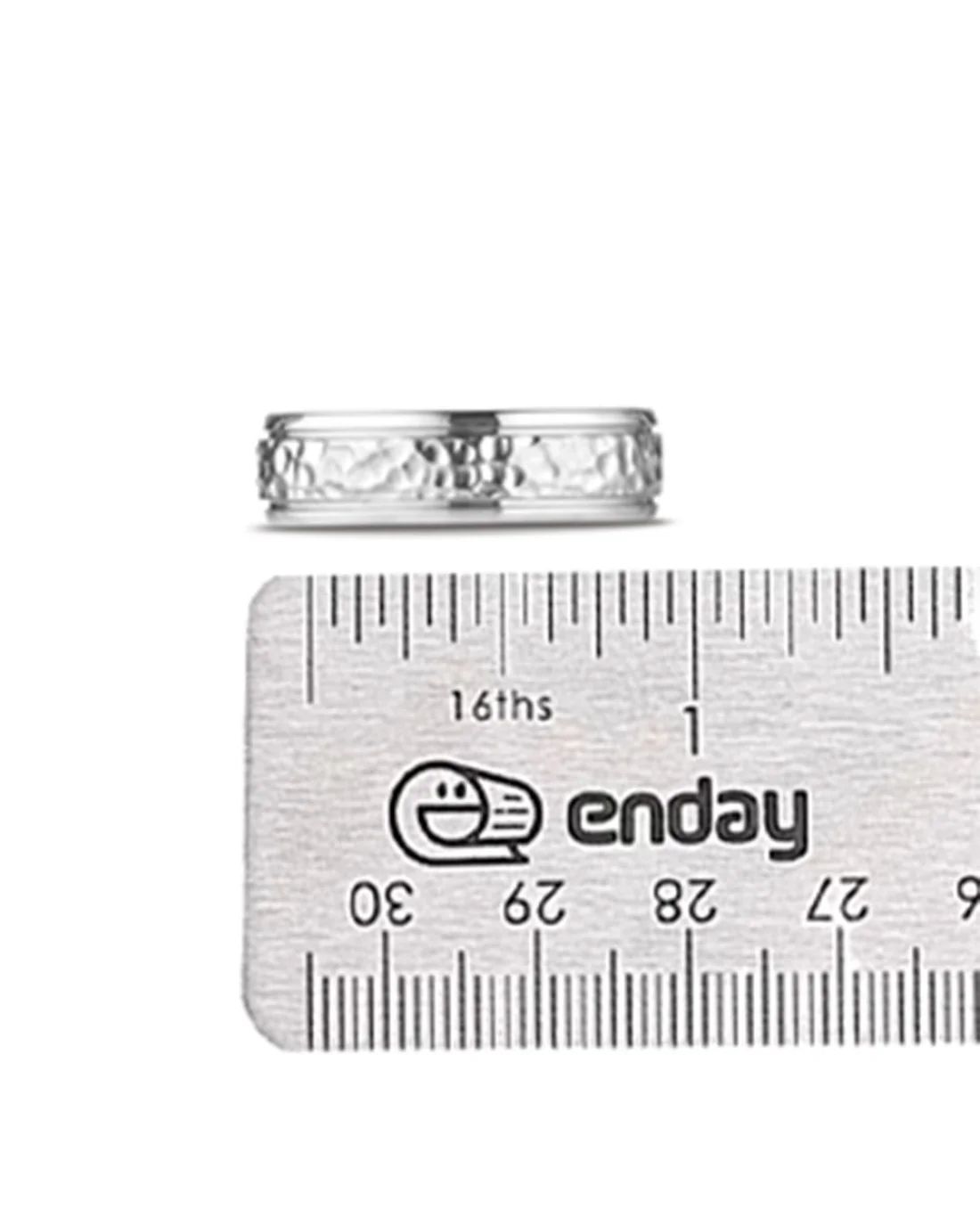 Hammered Fluted Edge Comfort Fit Band in White Cobalt - Image 2