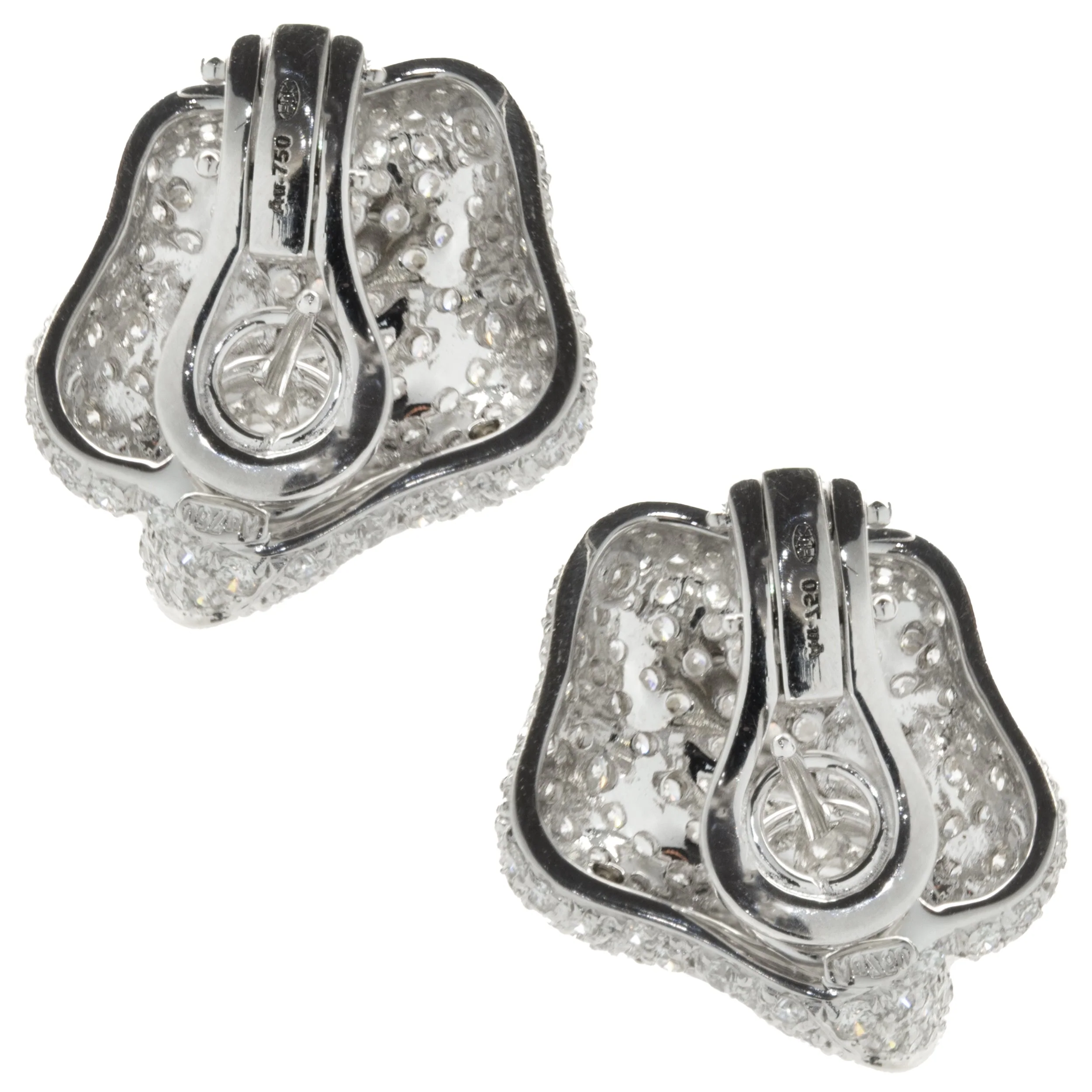 Hans Krieger 18 Karat White Gold Pave Diamond Wrap Earrings - Image 2