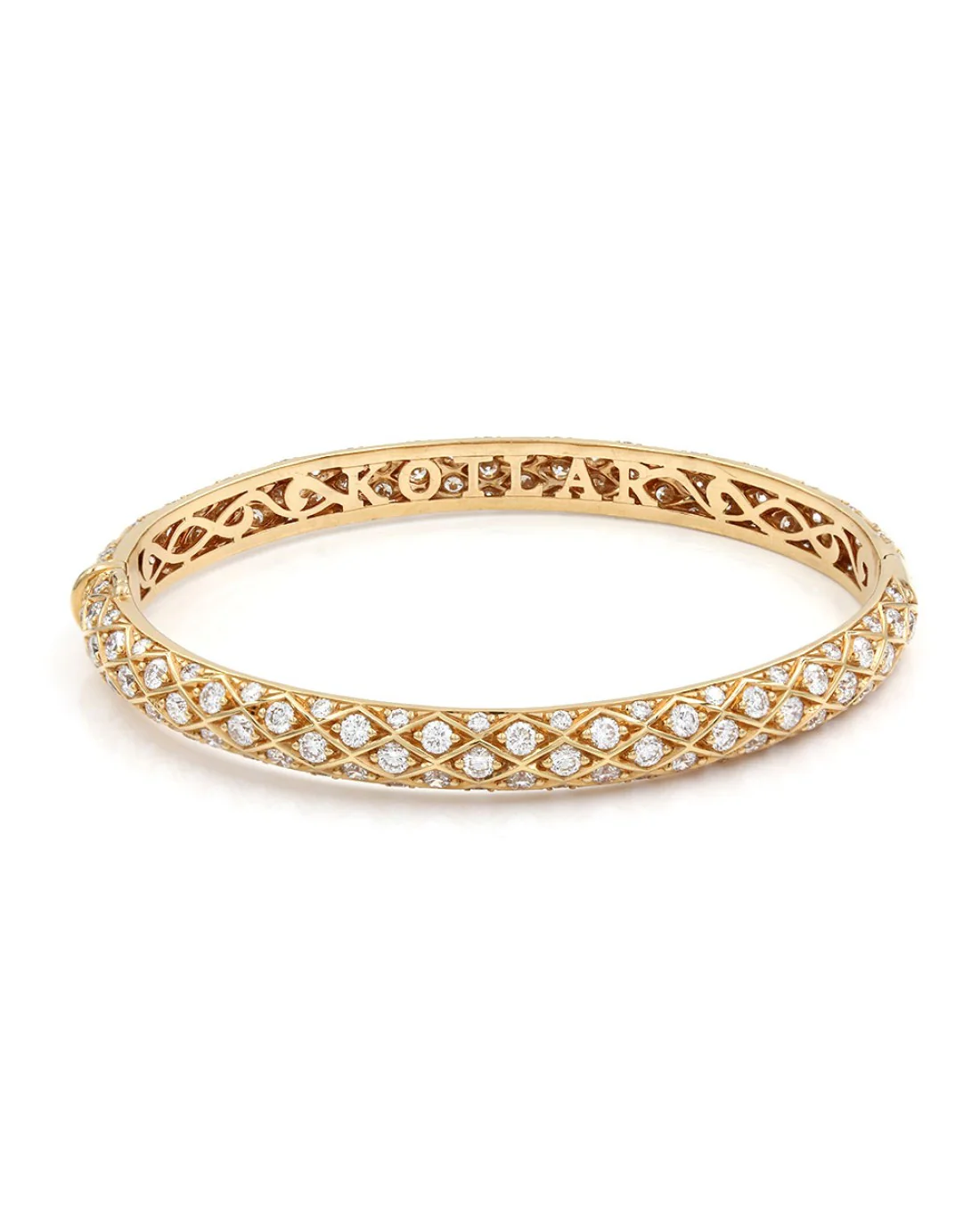 Harlequin Eternity Bangle Bracelet in Gold - Image 2
