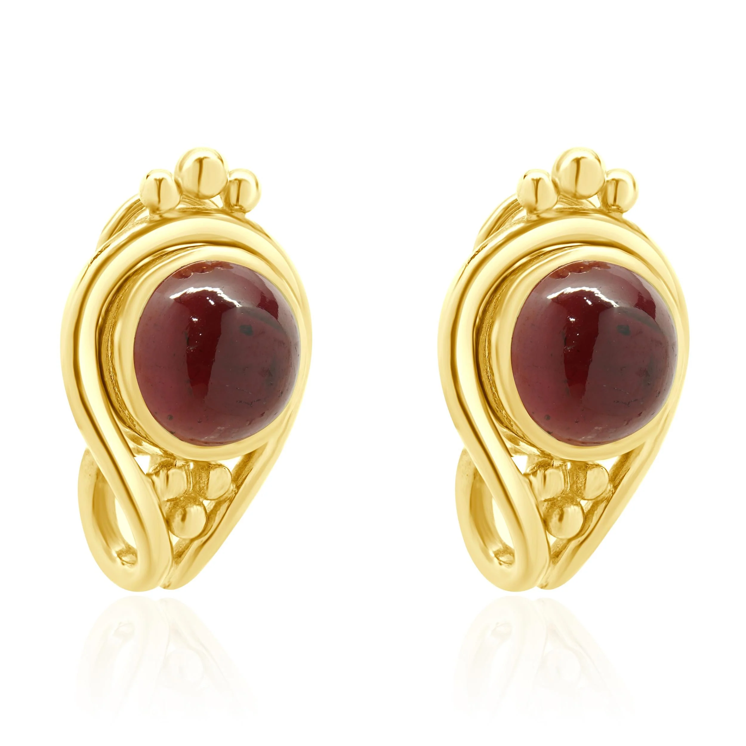 Helen Woodhull 18k Yellow Gold Carved Citrine Earrings - Image 2