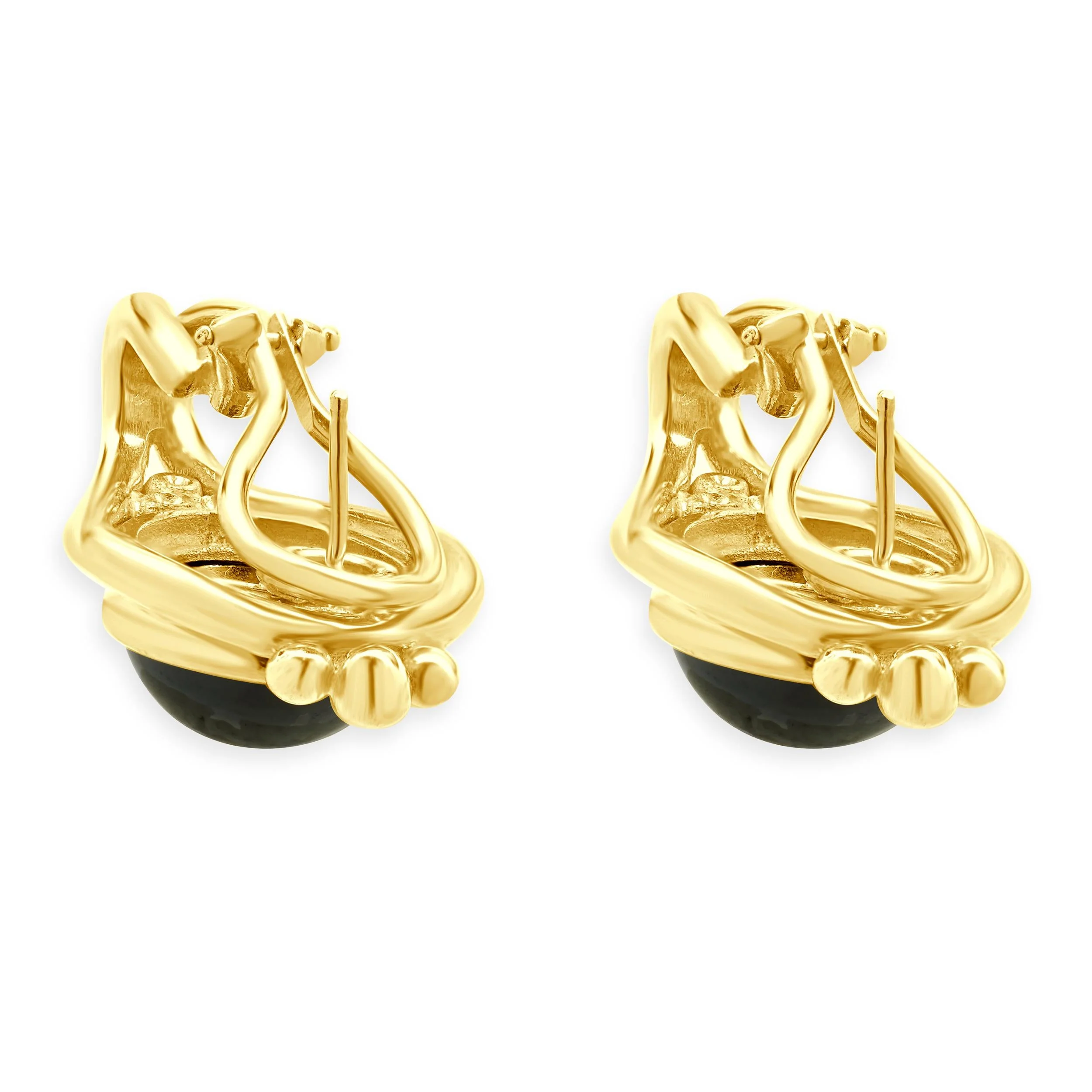 Helen Woodhull 18k Yellow Gold Carved Citrine Earrings - Image 3