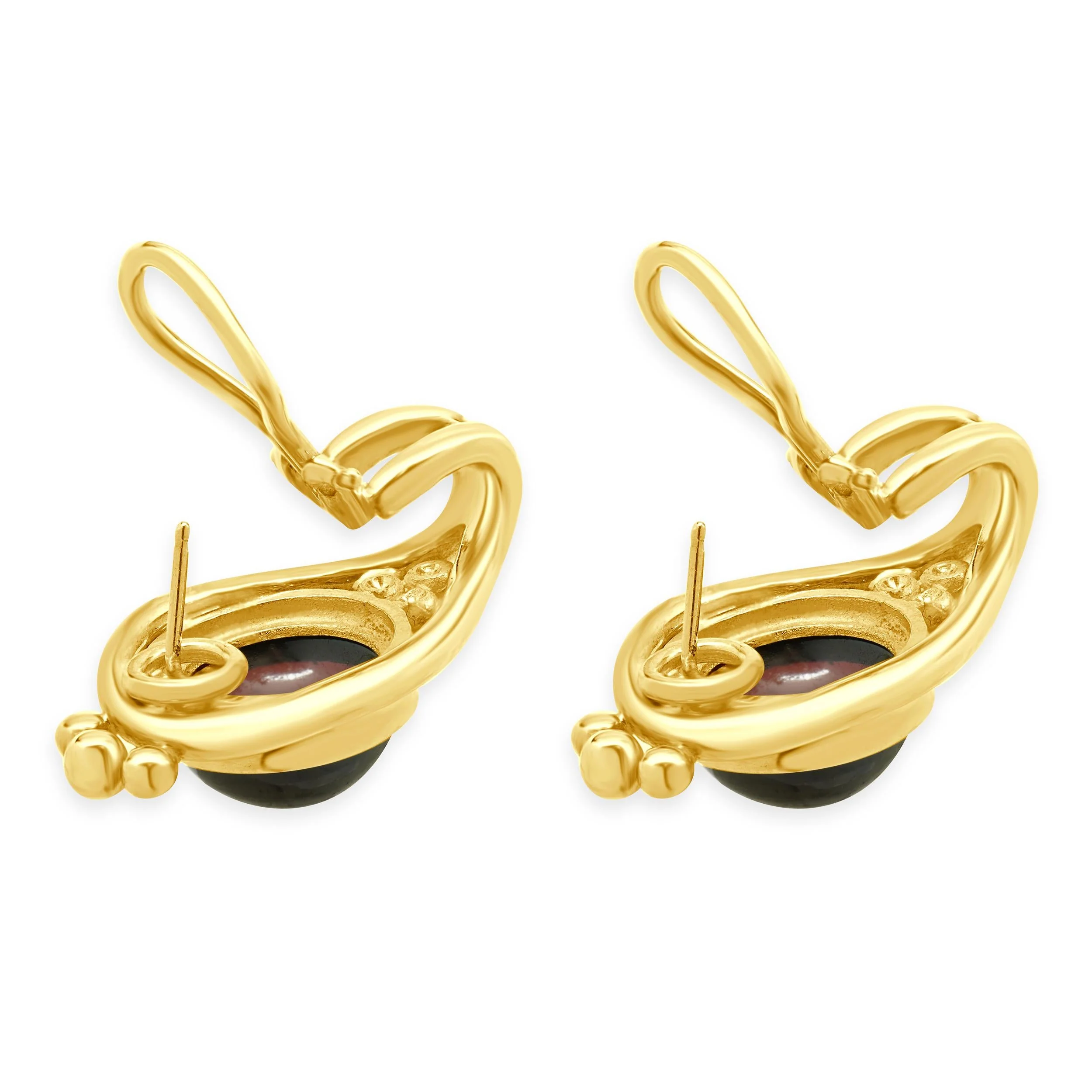 Helen Woodhull 18k Yellow Gold Carved Citrine Earrings - Image 4