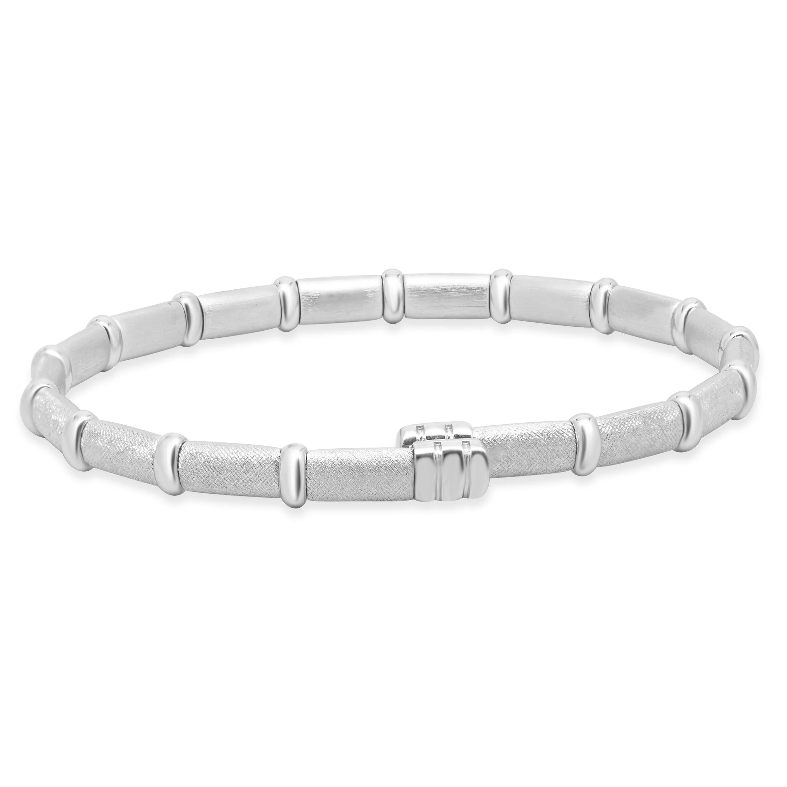 Henderson Legacy 18 Karat White Gold, Sterling Silver and Silver Enamel Bangle Bracelet - Image 3
