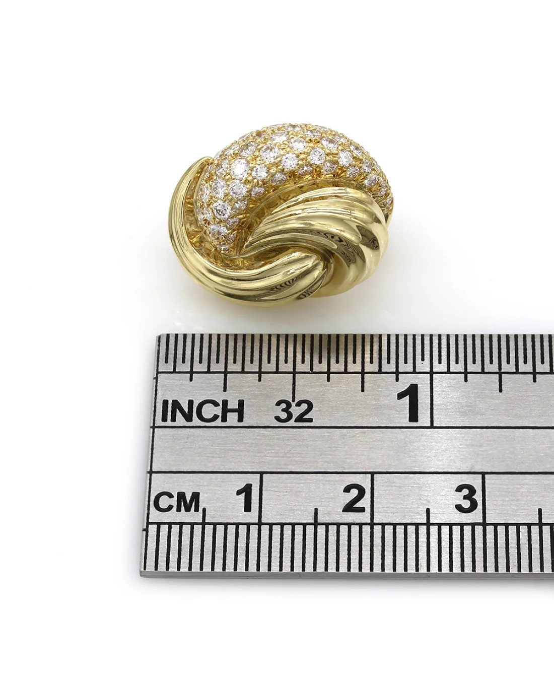 Henry Dunay Diamond and Gold Knot Earrings - Image 3