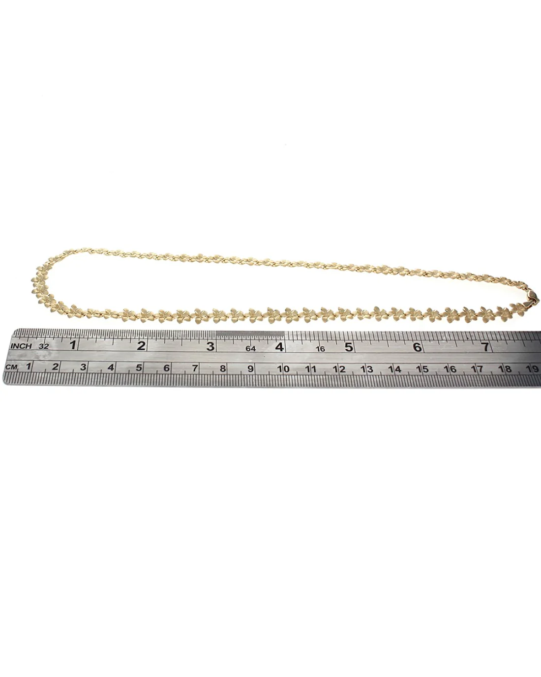 Hibiscus Plumeria Flower Link Necklace in Yellow Gold - Image 3