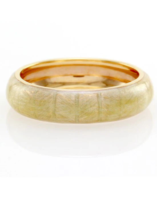 Hidalgo Beige Pink Enamel Eternity Band/Ring in 18K Rose Gold SZ 6.75