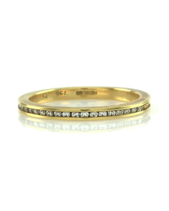 Hidalgo Diamond and Rope Gold Channel Stackable Band in Gold