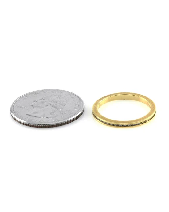 Hidalgo Diamond and Rope Gold Channel Stackable Band in Gold - Image 3