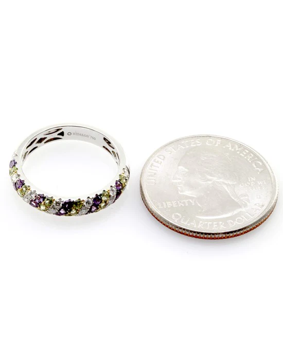 Hidalgo Diamond, Peridot and Amethyst Band in Gold - Image 3