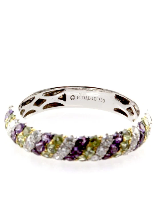 Hidalgo Diamond, Peridot and Amethyst Band in Gold - Image 4