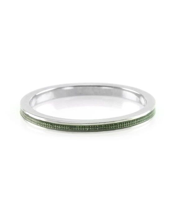Hidalgo Green Enamel Stackable Eternity Band in Gold
