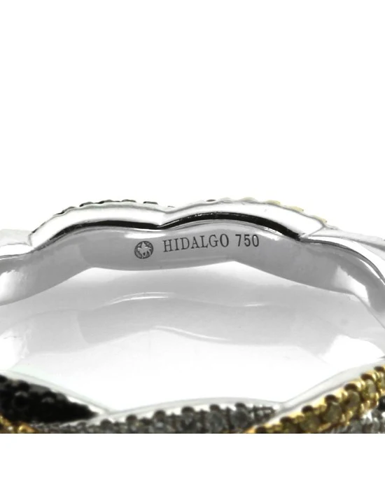Hidalgo Micro-Pave Black, Yellow and White Diamond Braided Eternity Band in Gold - Image 2
