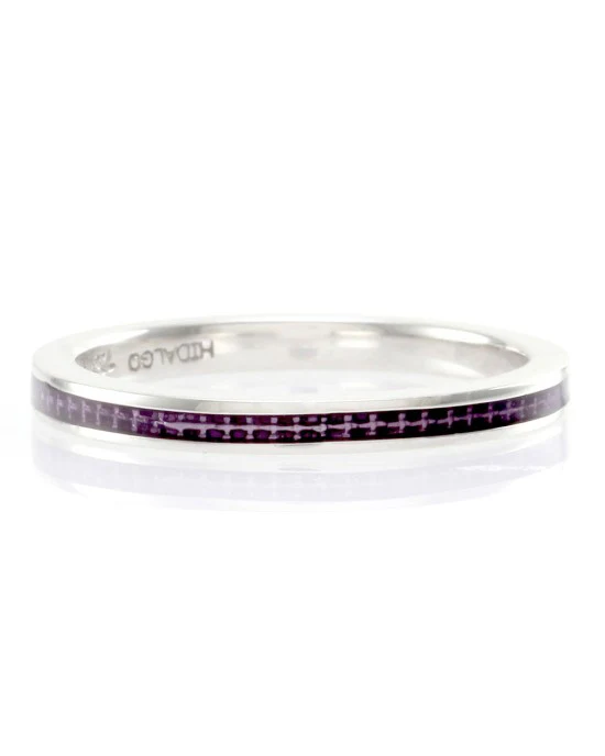 Hidalgo Purple Enamel Stackable Eternity Band in Gold