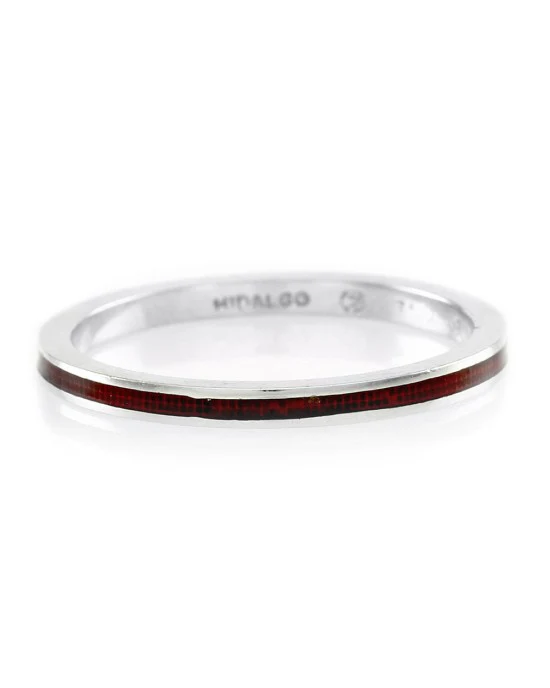 Hidalgo Red Enamel Stackable Eternity Band in 18K White Gold SZ 6.5 - Image 2