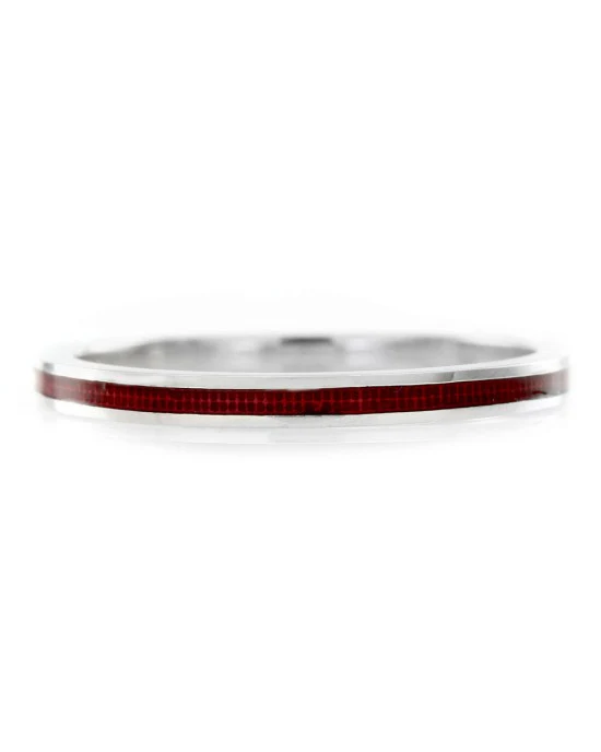 Hidalgo Red Enamel Stackable Eternity Band in Gold - Image 2