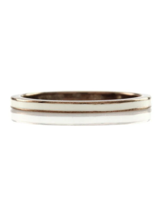 Hidalgo White Enamel Stackable Eternity Band in Gold - Image 2