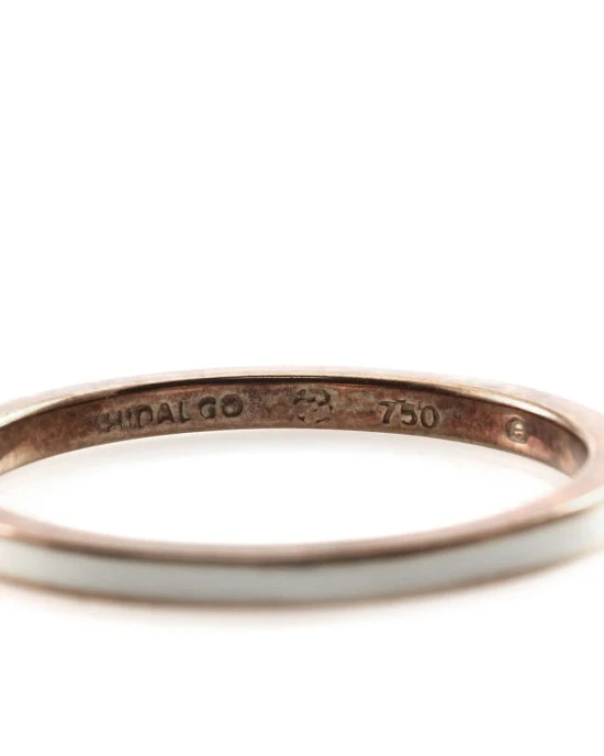 Hidalgo White Enamel Stackable Eternity Band in Gold - Image 5