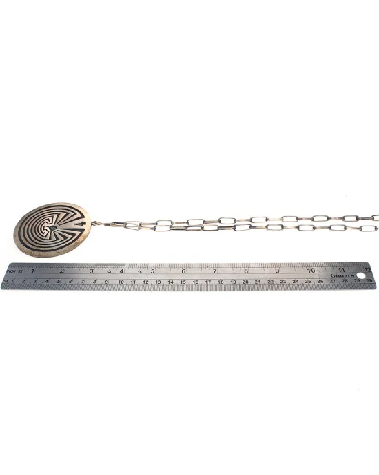 Hopi Sterling Silver Man in the Maze Reversible Necklace - Image 4