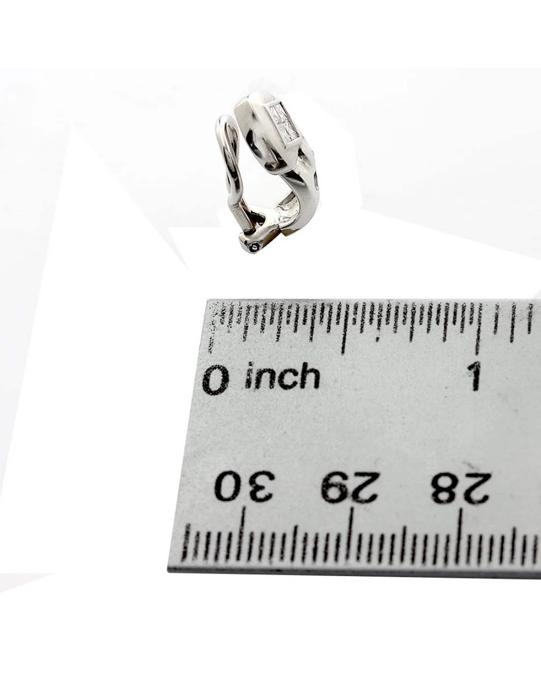 Invisible Set Princess Diamond Earrings with Open Hearts - Image 2