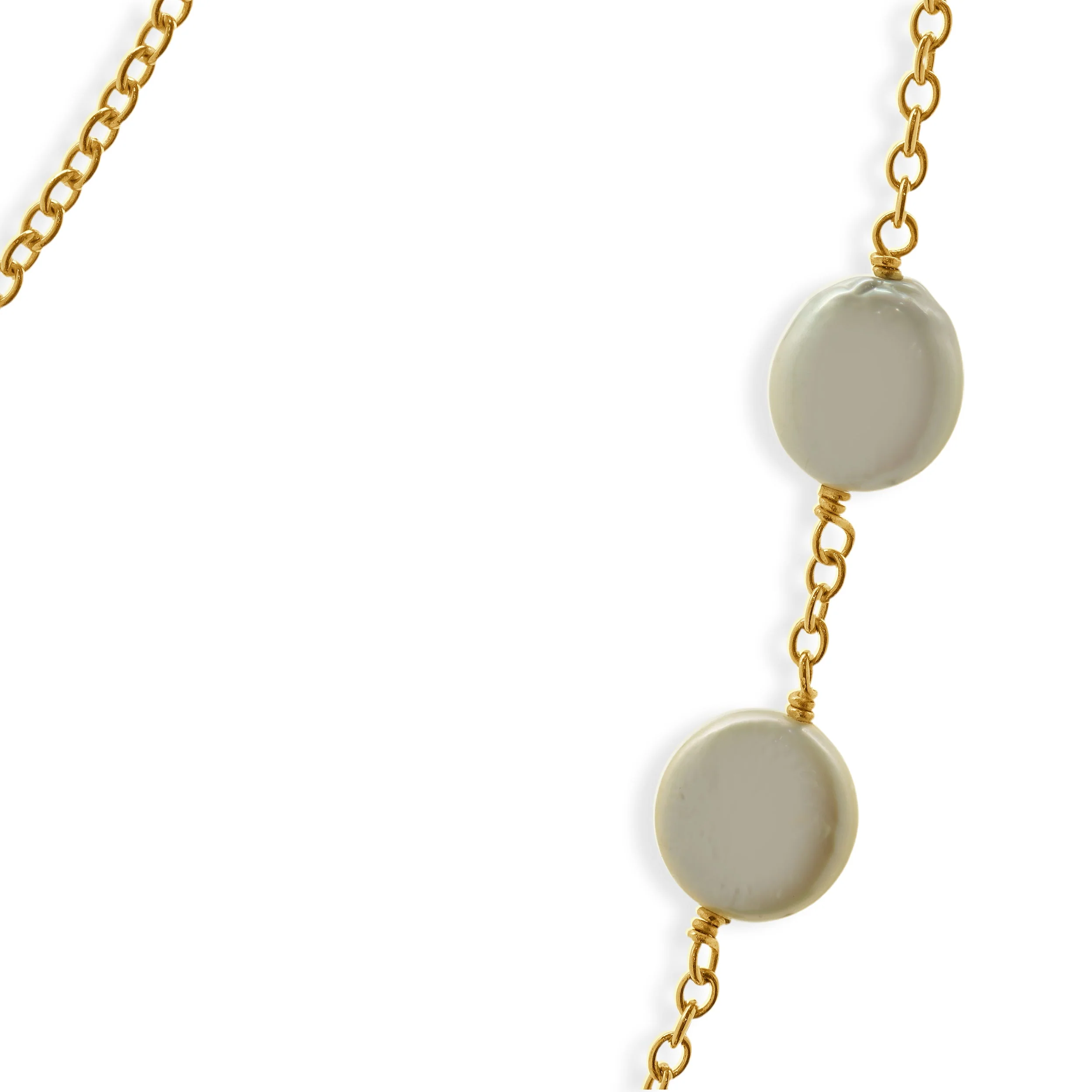 Ippolita 18 Karat Yellow Gold Coin Pearl Station Necklace - Image 2