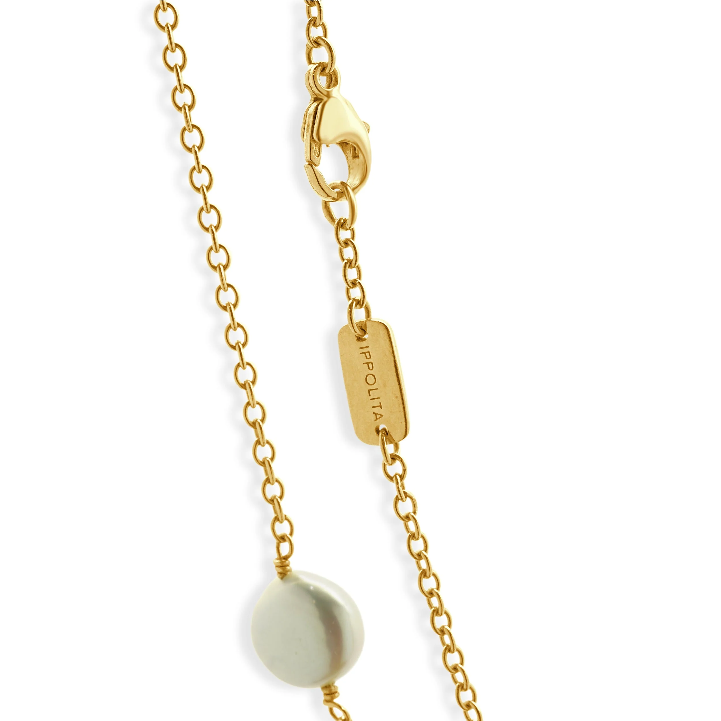 Ippolita 18 Karat Yellow Gold Coin Pearl Station Necklace - Image 3