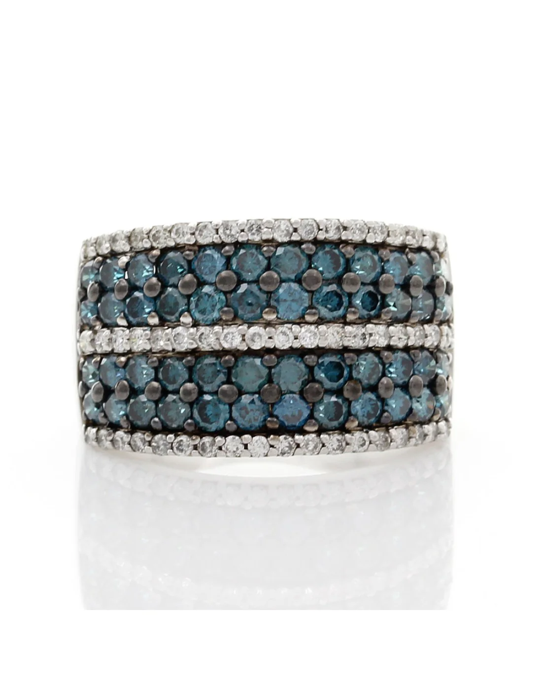 Irradiated Blue and White Diamond Band - Image 2