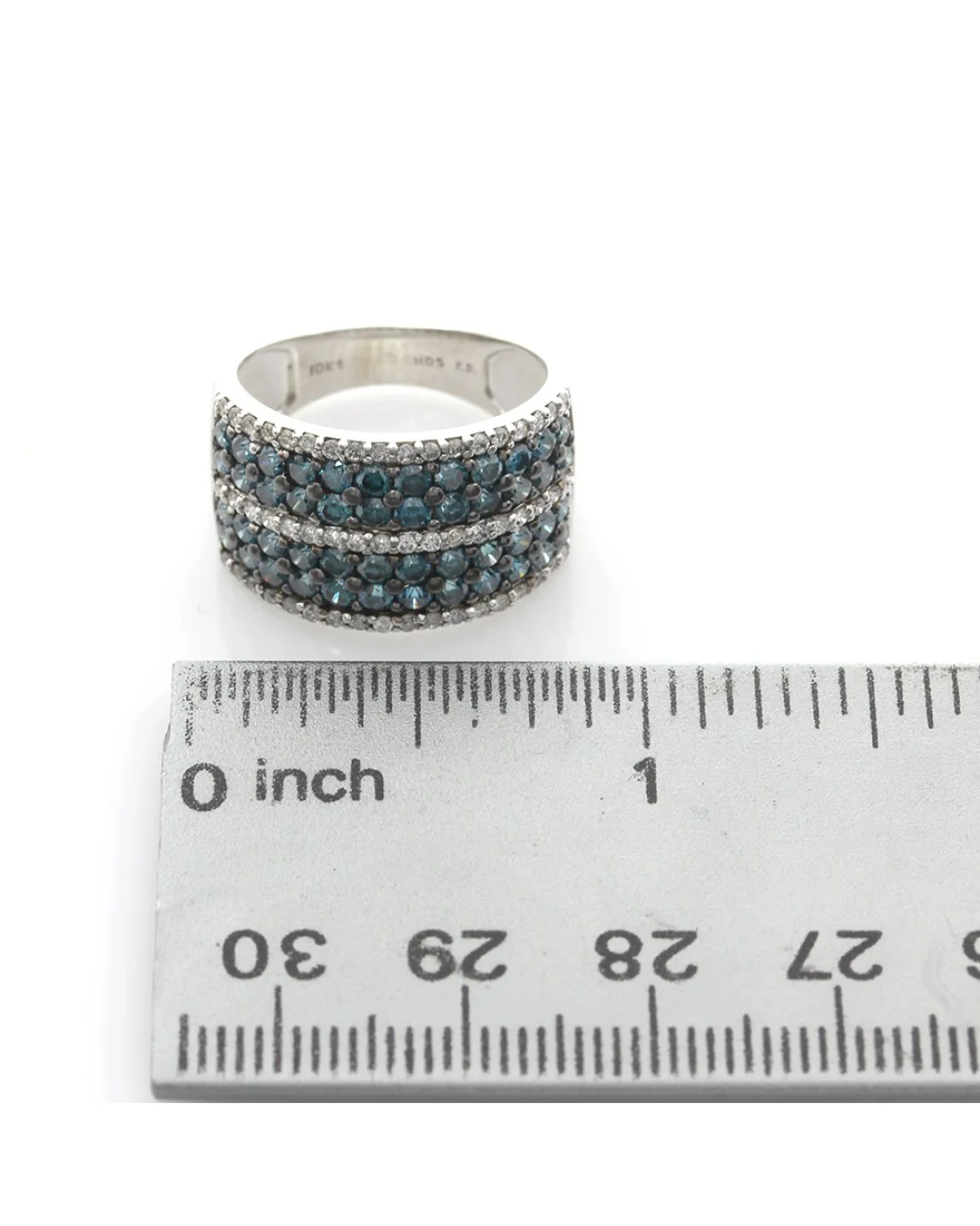 Irradiated Blue and White Diamond Band - Image 3