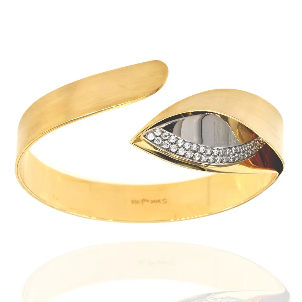 Isabelle Fa 18K Yellow & White Gold Pave Diamond Cuff Bracelet