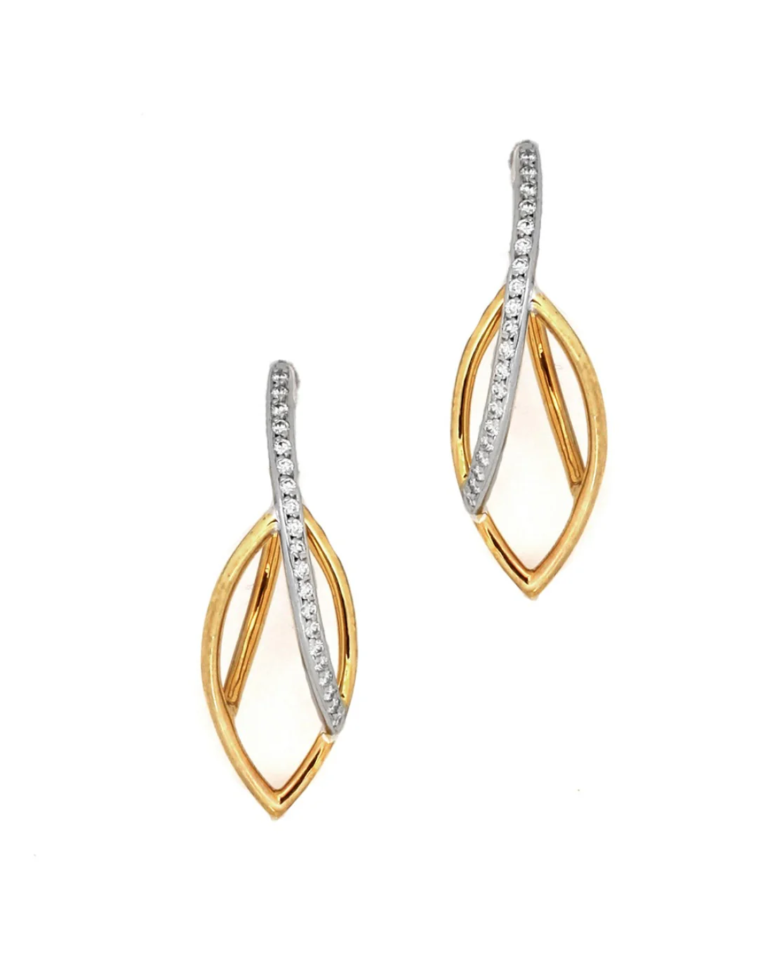 IsabelleFa Diamond Leaf Motif Earrings - Image 2