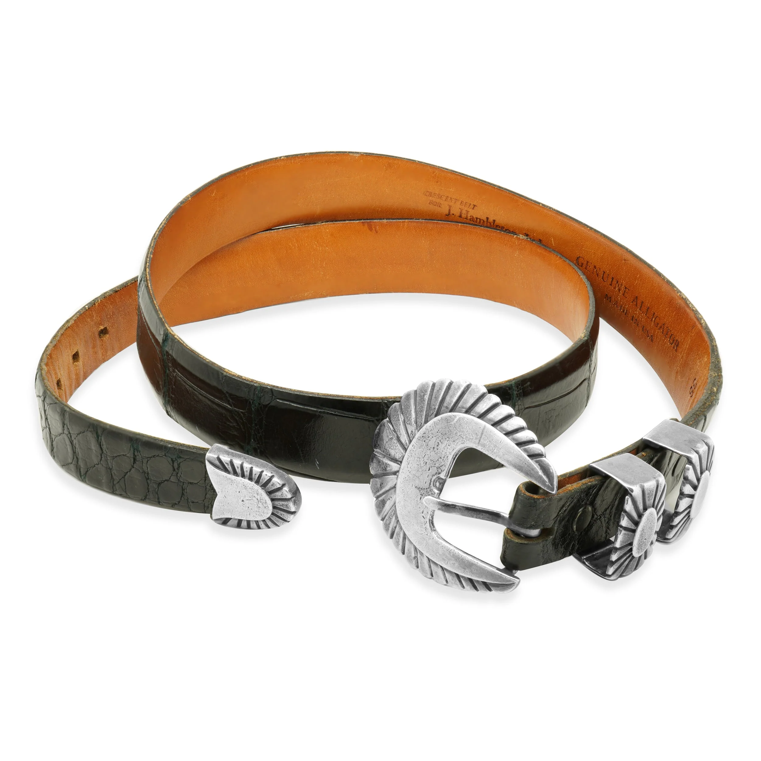J. Hambleton Sterling Silver Belt w/ Genuine Alligator - Image 3