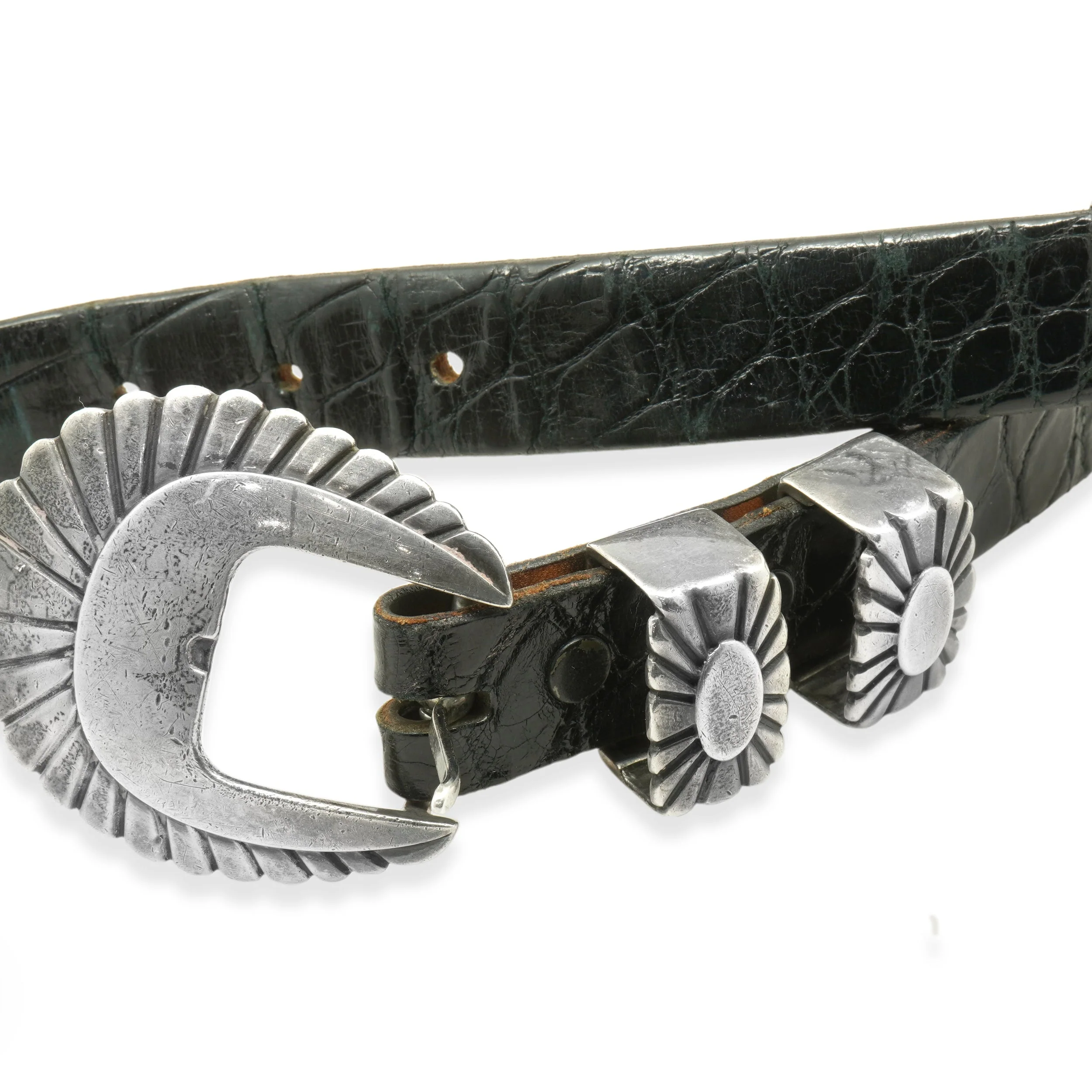 J. Hambleton Sterling Silver Belt w/ Genuine Alligator - Image 4