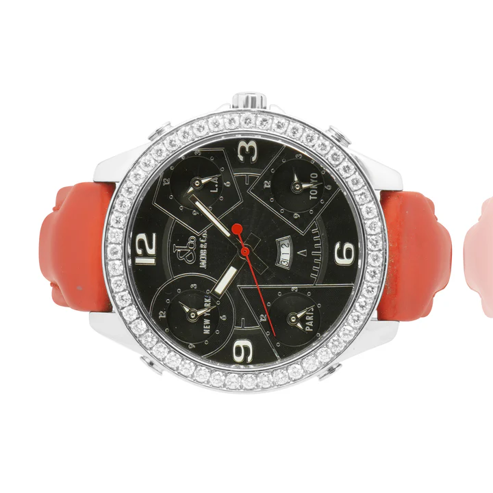 Jacob & Co Stainless Steel 5 Time Zone Diamond Bezel - Image 2