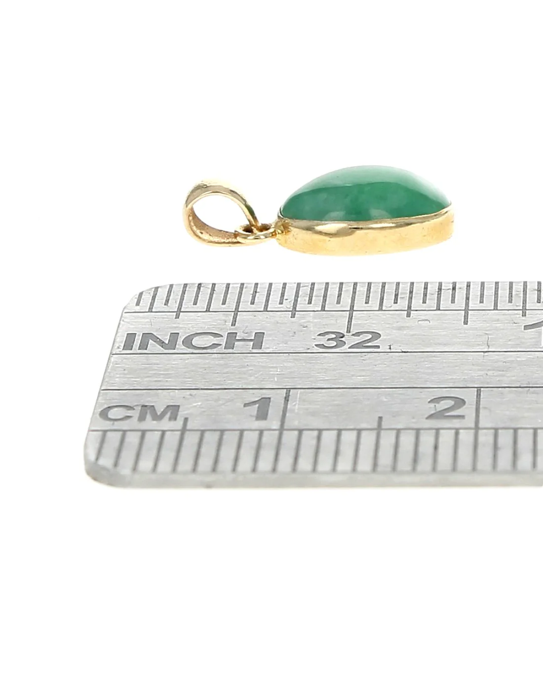 Jadeite Jade Drop Pendant in Yellow Gold - Image 3