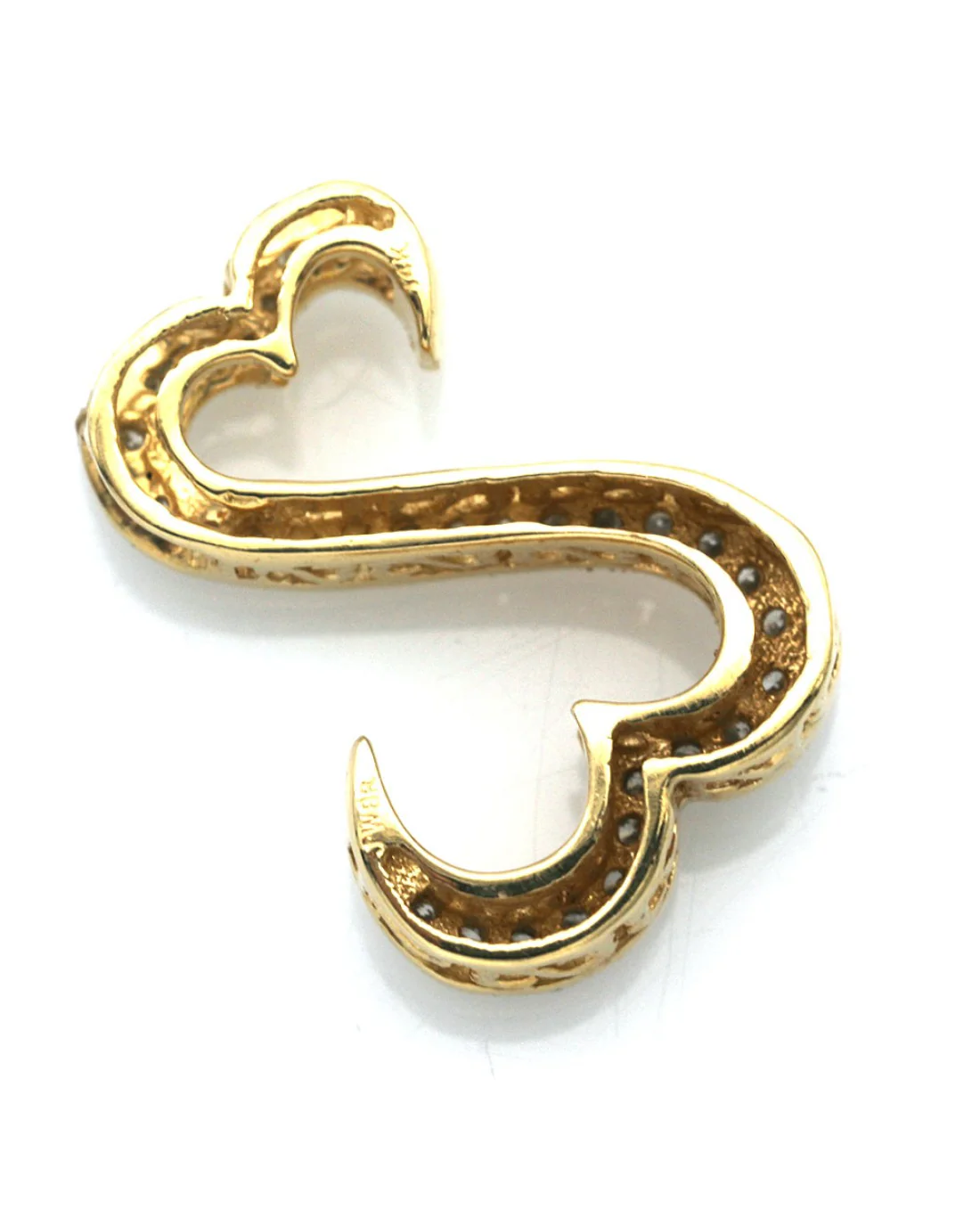 Jane Seymour Open Heart Diamond Slide Pendant in Yellow Gold - Image 2