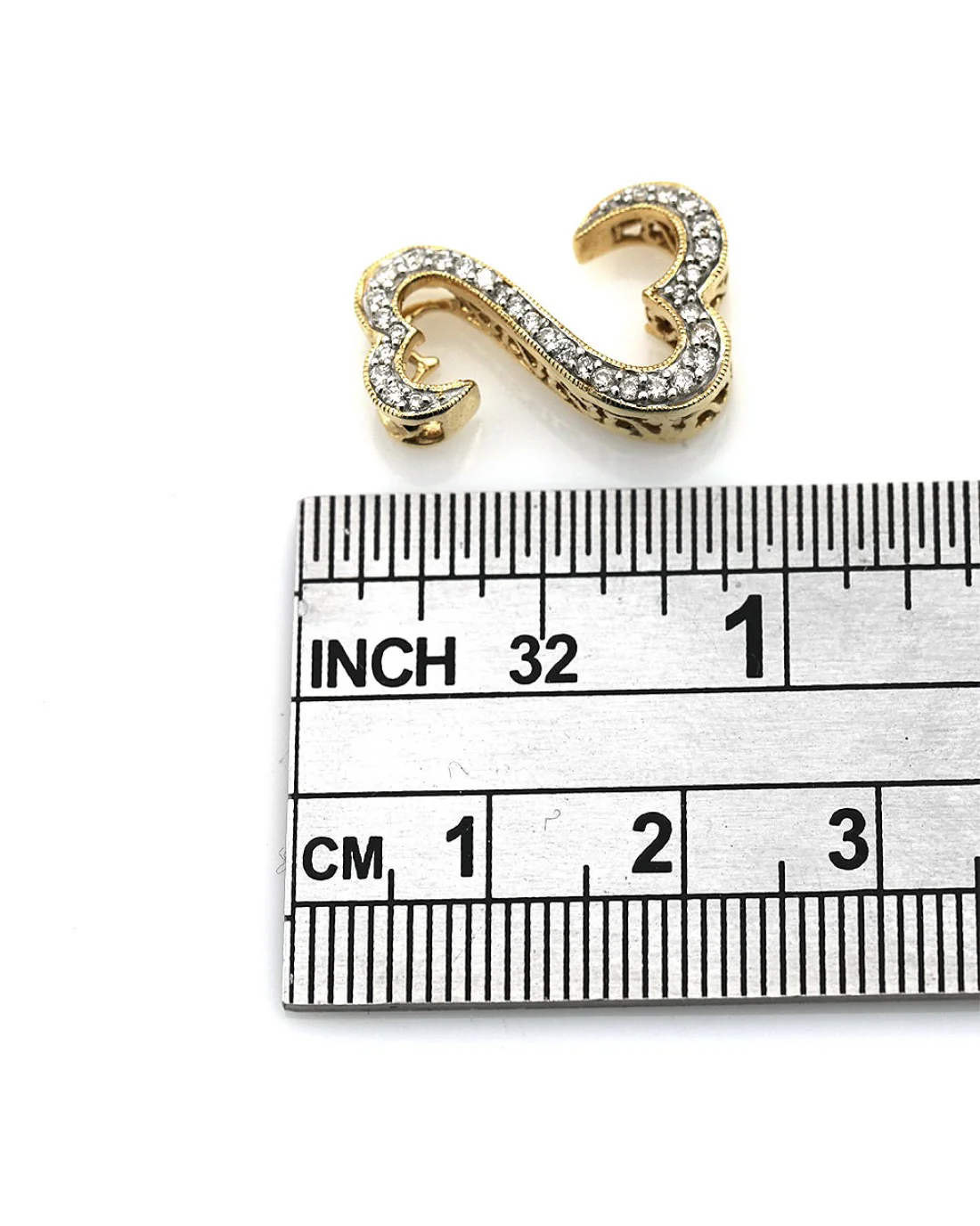 Jane Seymour Open Heart Diamond Slide Pendant in Yellow Gold - Image 3