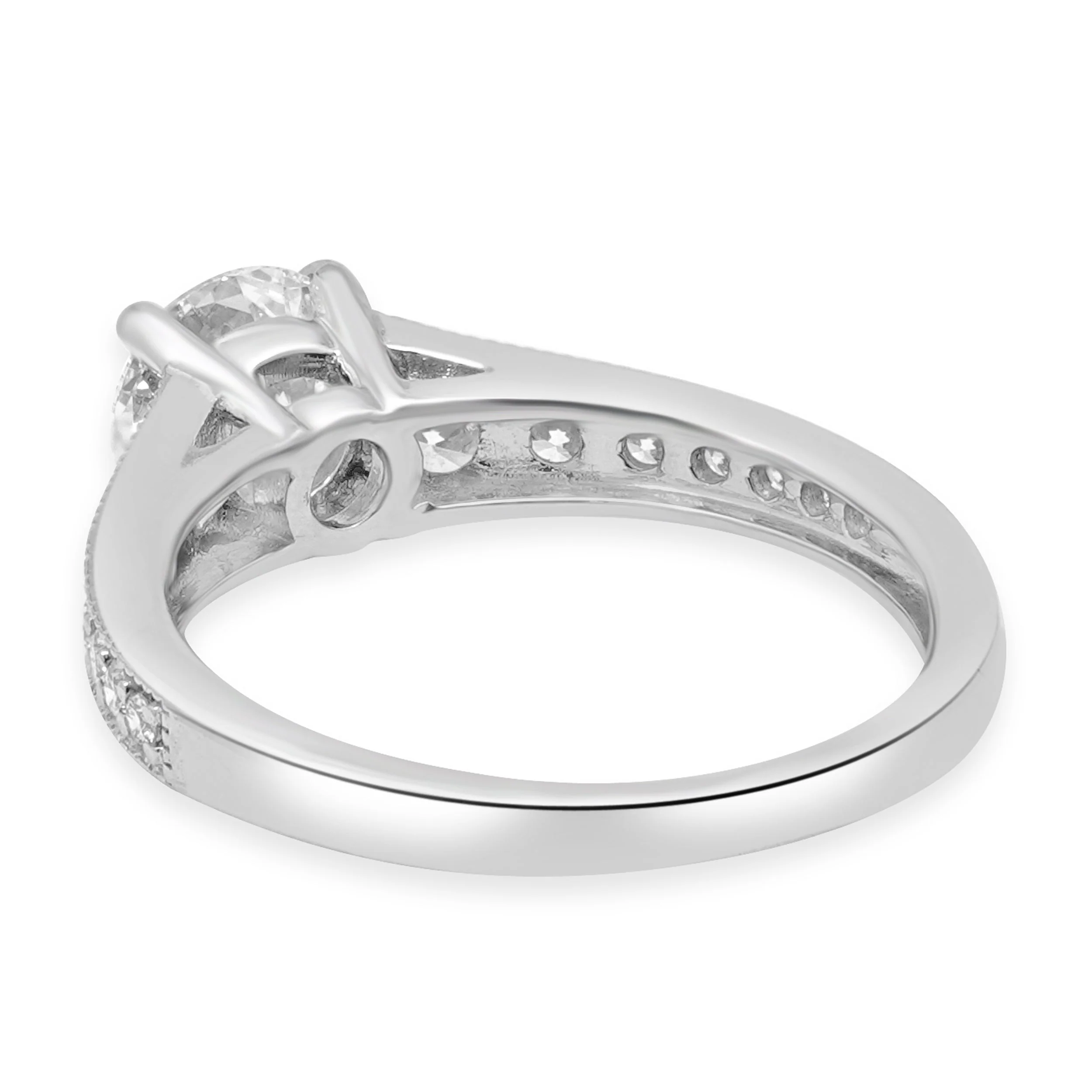 John Atencio Platinum GIA Certified Round Brilliant Cut Diamond Milgrain Engagement Ring - Image 4