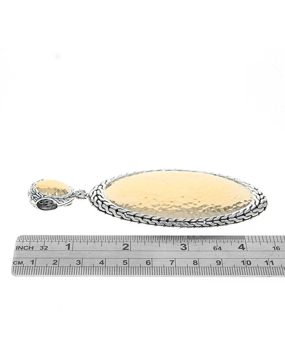 John Hardy Palu Hammered Lion Enhancer Pendant in Silver and Gold - Image 3
