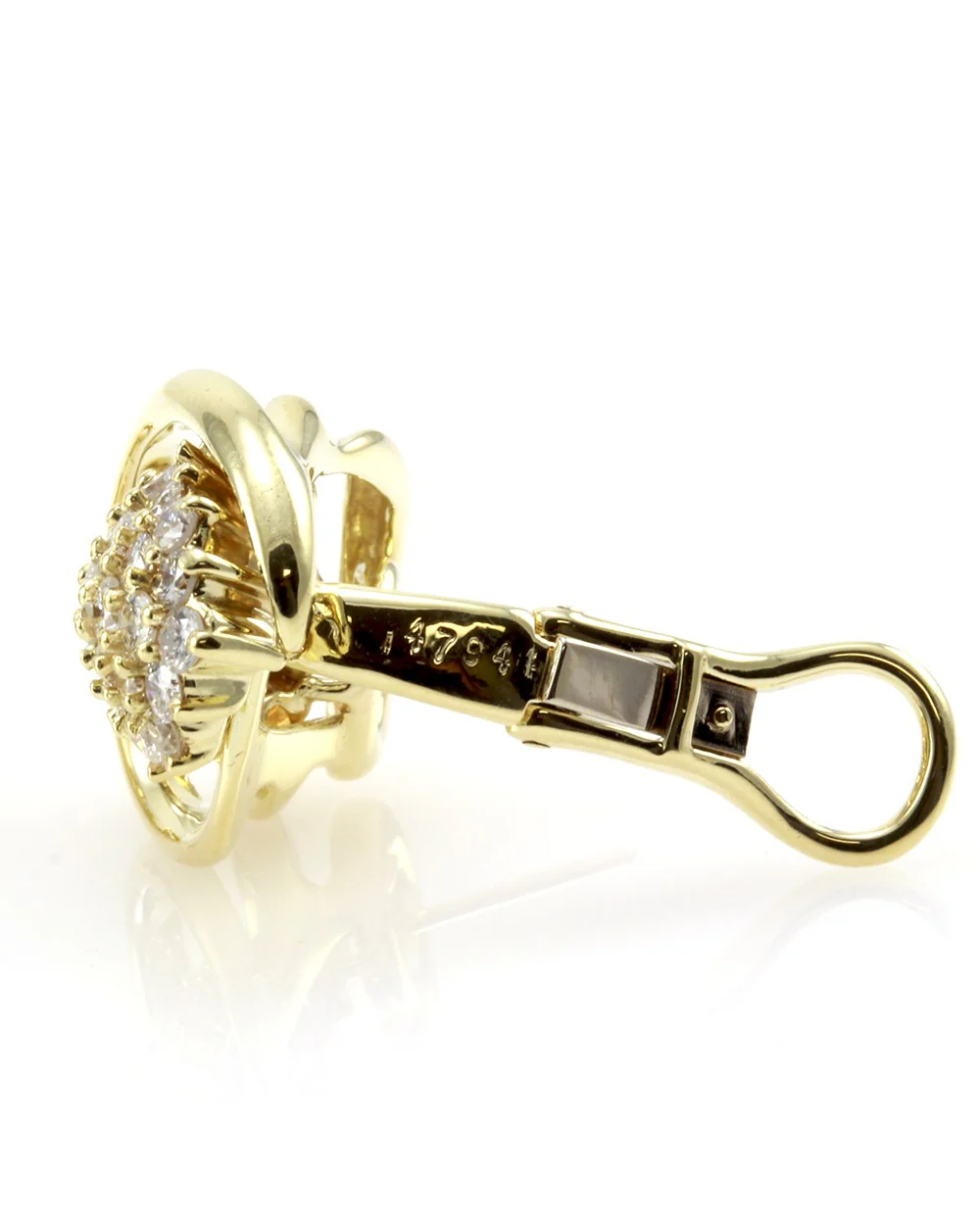 Jose Hess Diamond Cluster Gold Earrings - Image 4