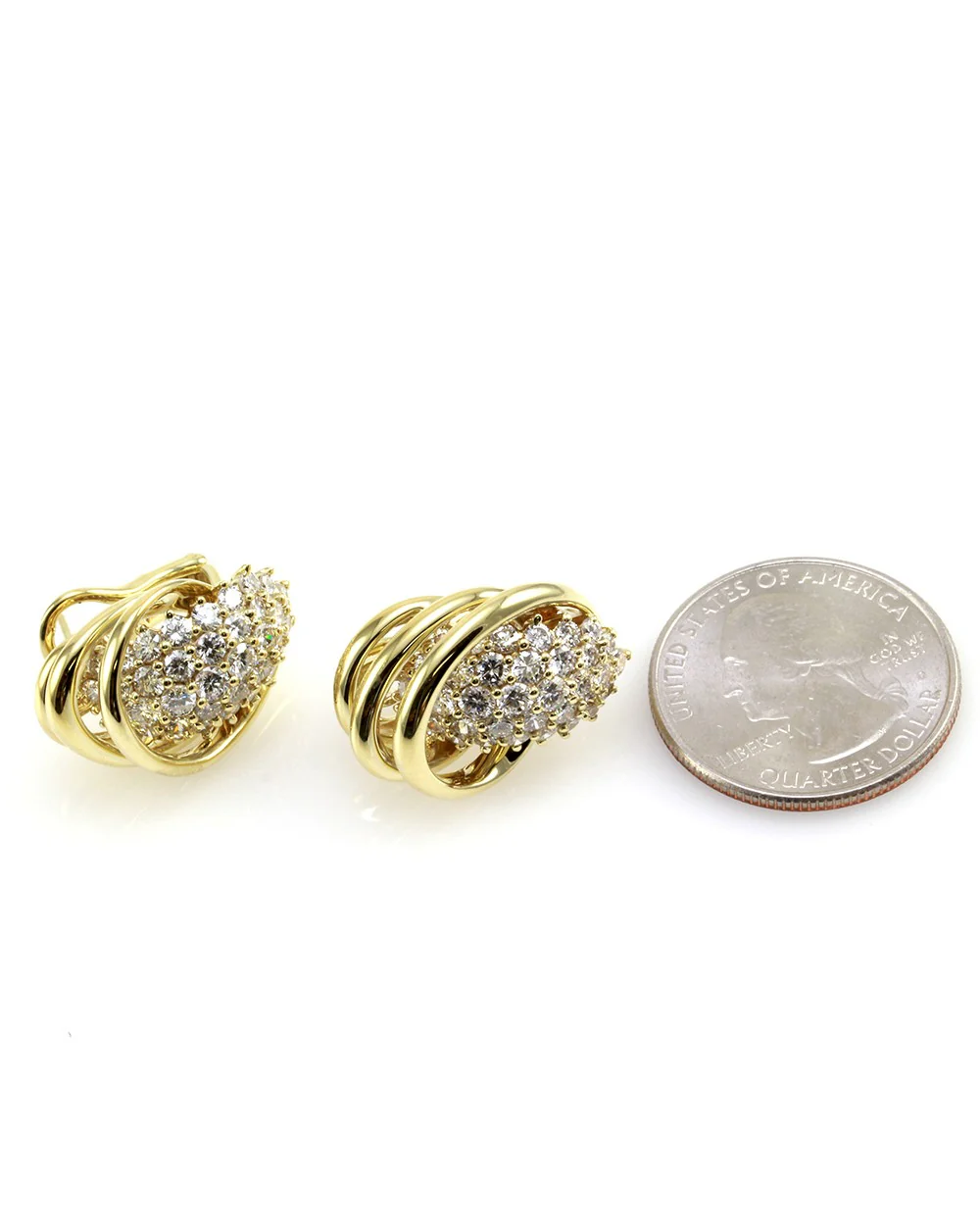 Jose Hess Diamond Cluster Gold Earrings - Image 5