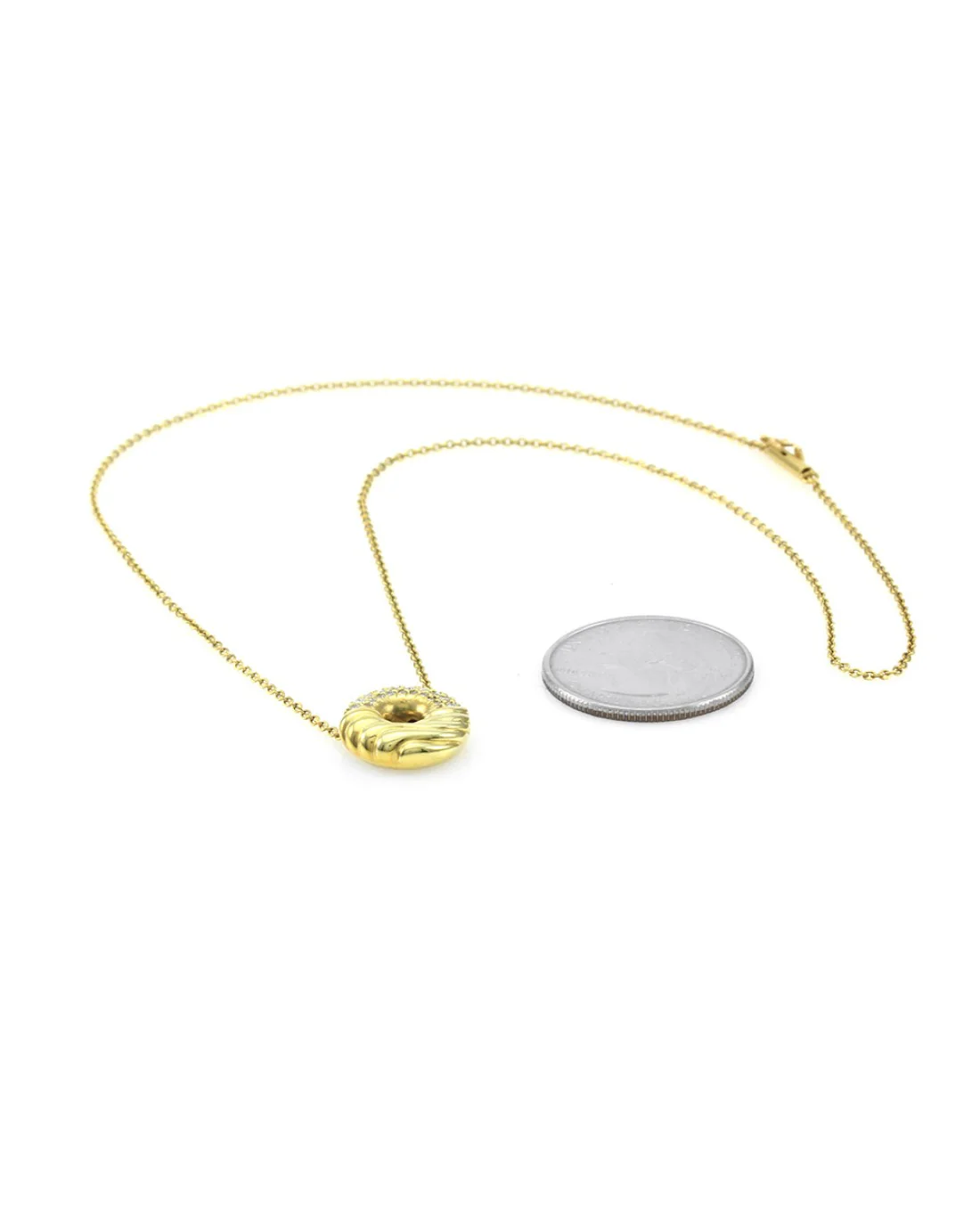 Jose Hess Diamond Donut Necklace in Yellow Gold - Image 4