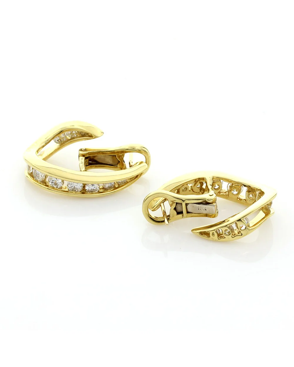 Jose Hess Twisted J Diamond Earrings - Image 2
