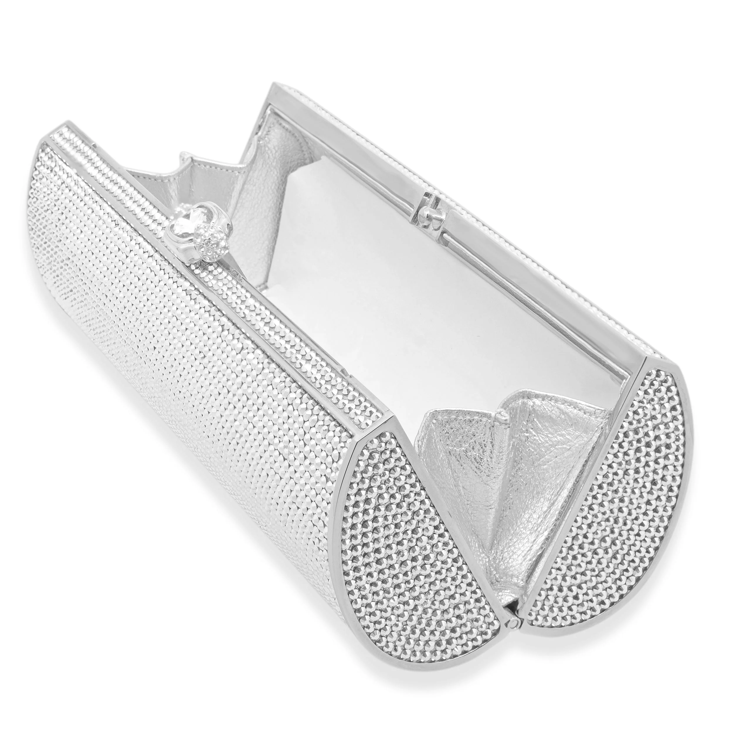 Judith Leiber Silver Tone Crystal Clutch - Image 2