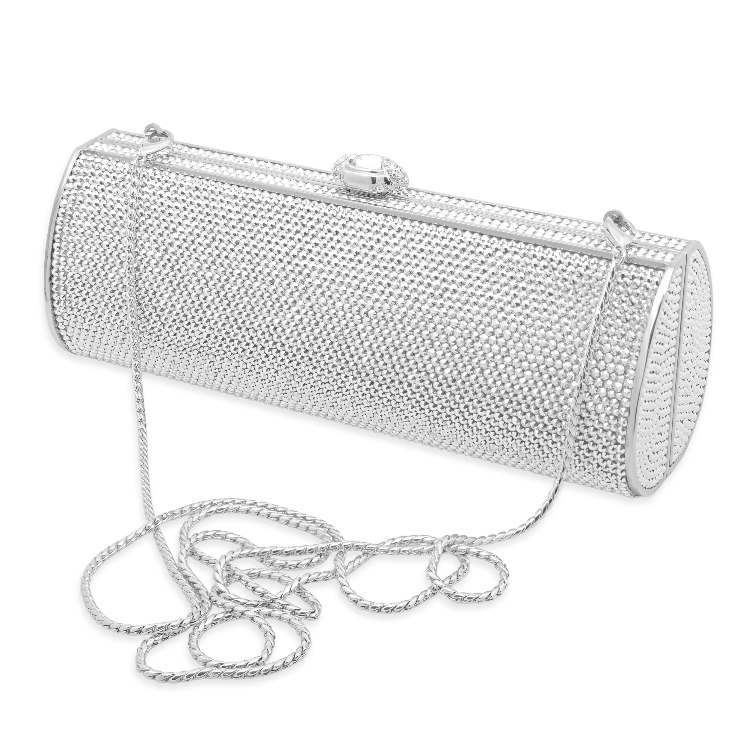 Judith Leiber Silver Tone Crystal Clutch - Image 3