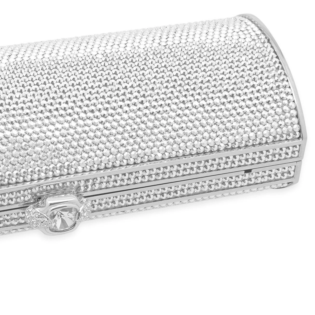 Judith Leiber Silver Tone Crystal Clutch - Image 4