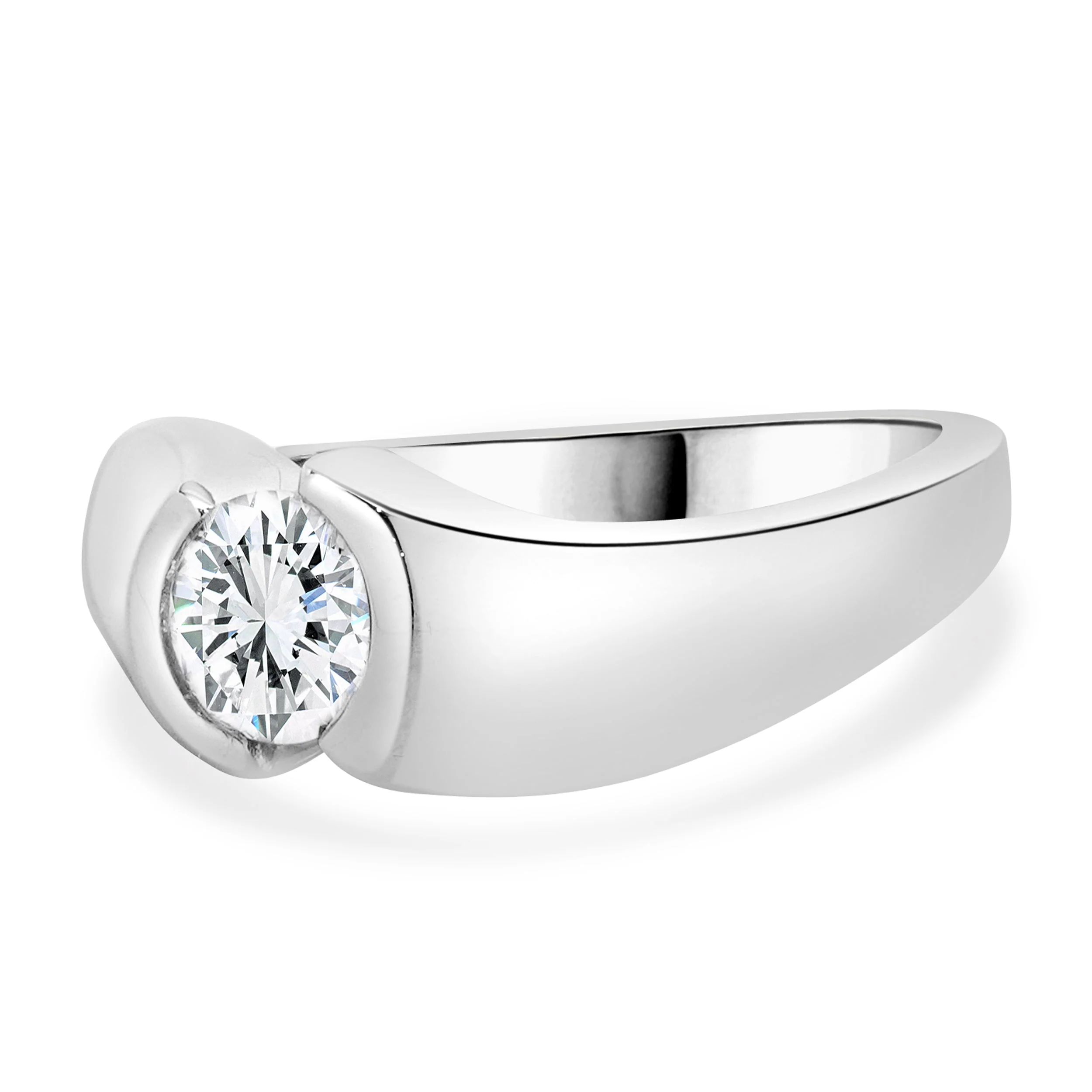 Kabana 14 Karat White Gold Round Brilliant Cut Diamond Engagement Ring - Image 3
