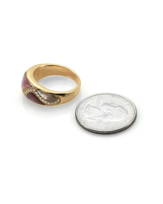 Kabana Mother-of-Pearl and Pave Diamond Ring in Gold - Image 4